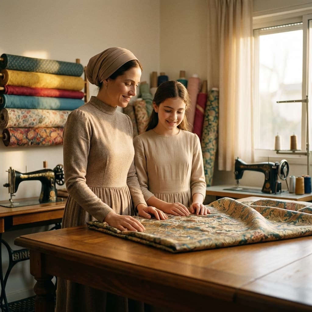 Mère et fille travaillant dans l'atelier
