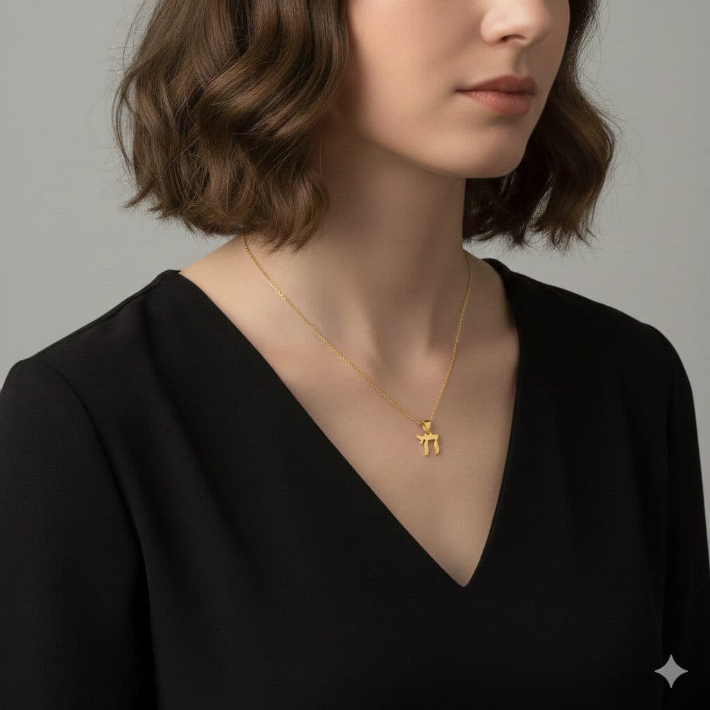 Collier Chai Hébreu en Acier Inoxydable - image 1