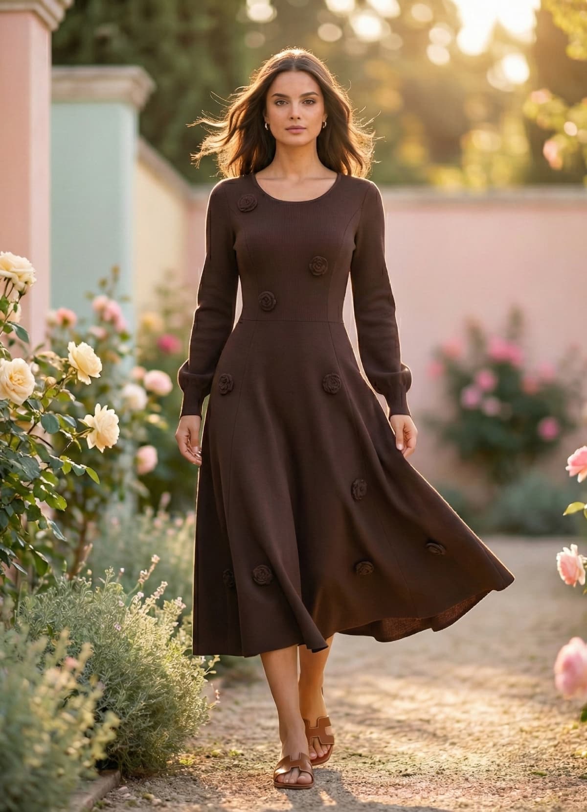 Robe longue pull florale Tsniout - image 1