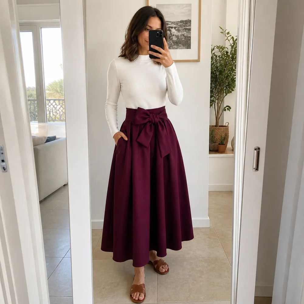 Cliente portant une tenue Tsniout