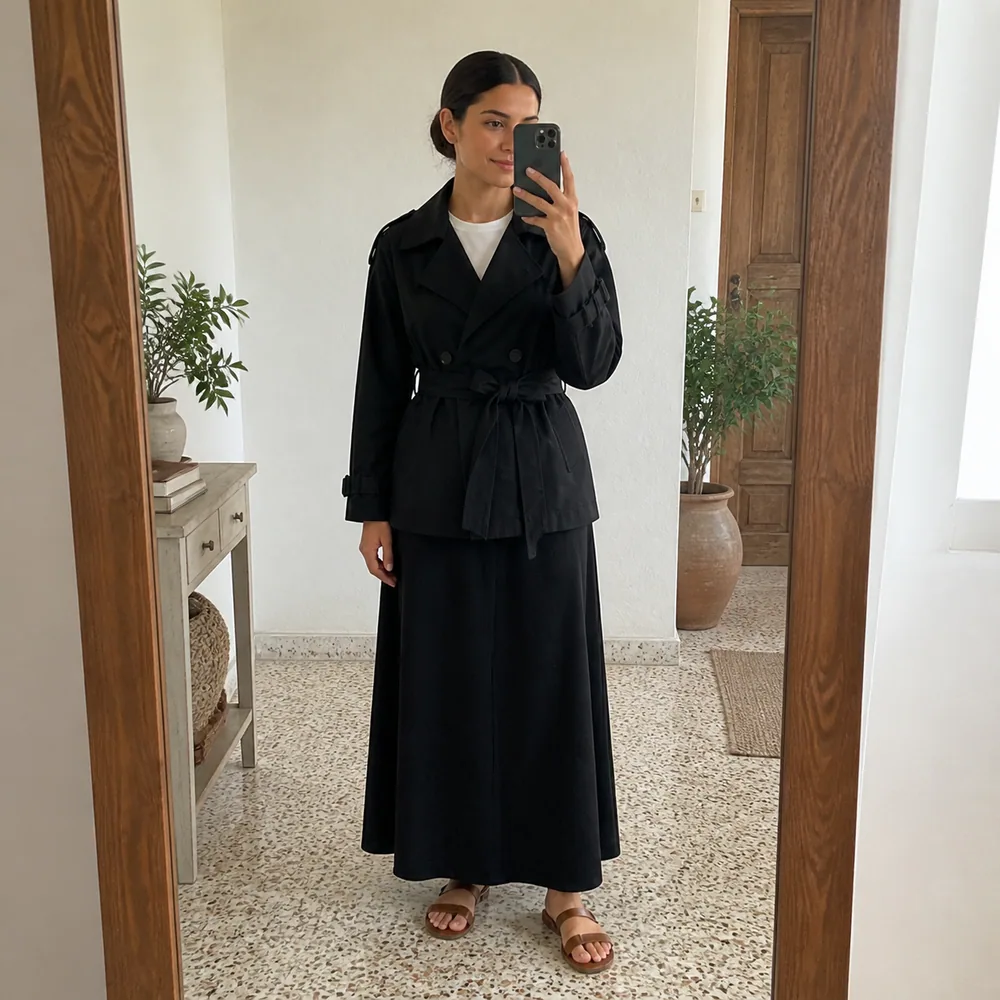 Cliente portant une tenue Tsniout