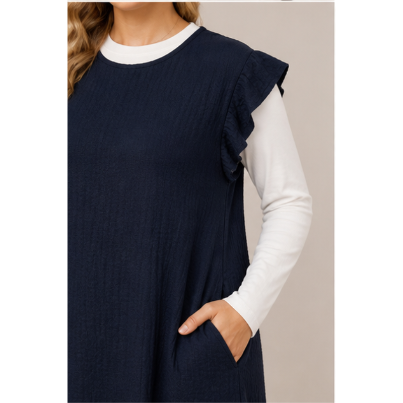 Robe longue marine à coupe fluide Tsniout – vue 4