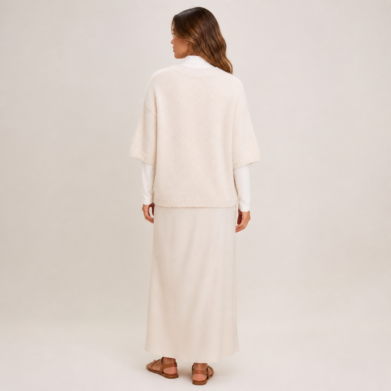 Pull écru en maille bébé alpaga – vue 2
