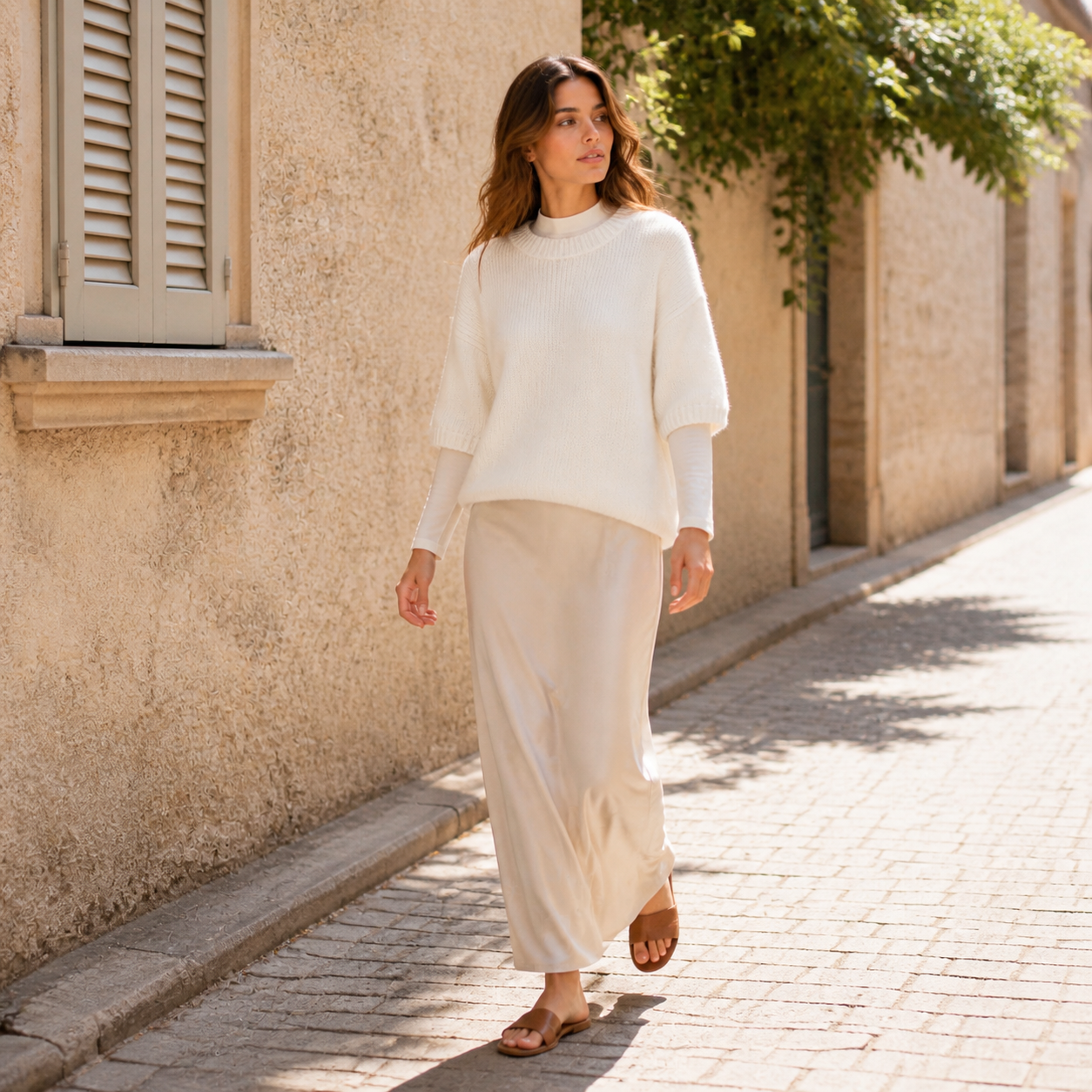 Pull écru en maille bébé alpaga – vue 3
