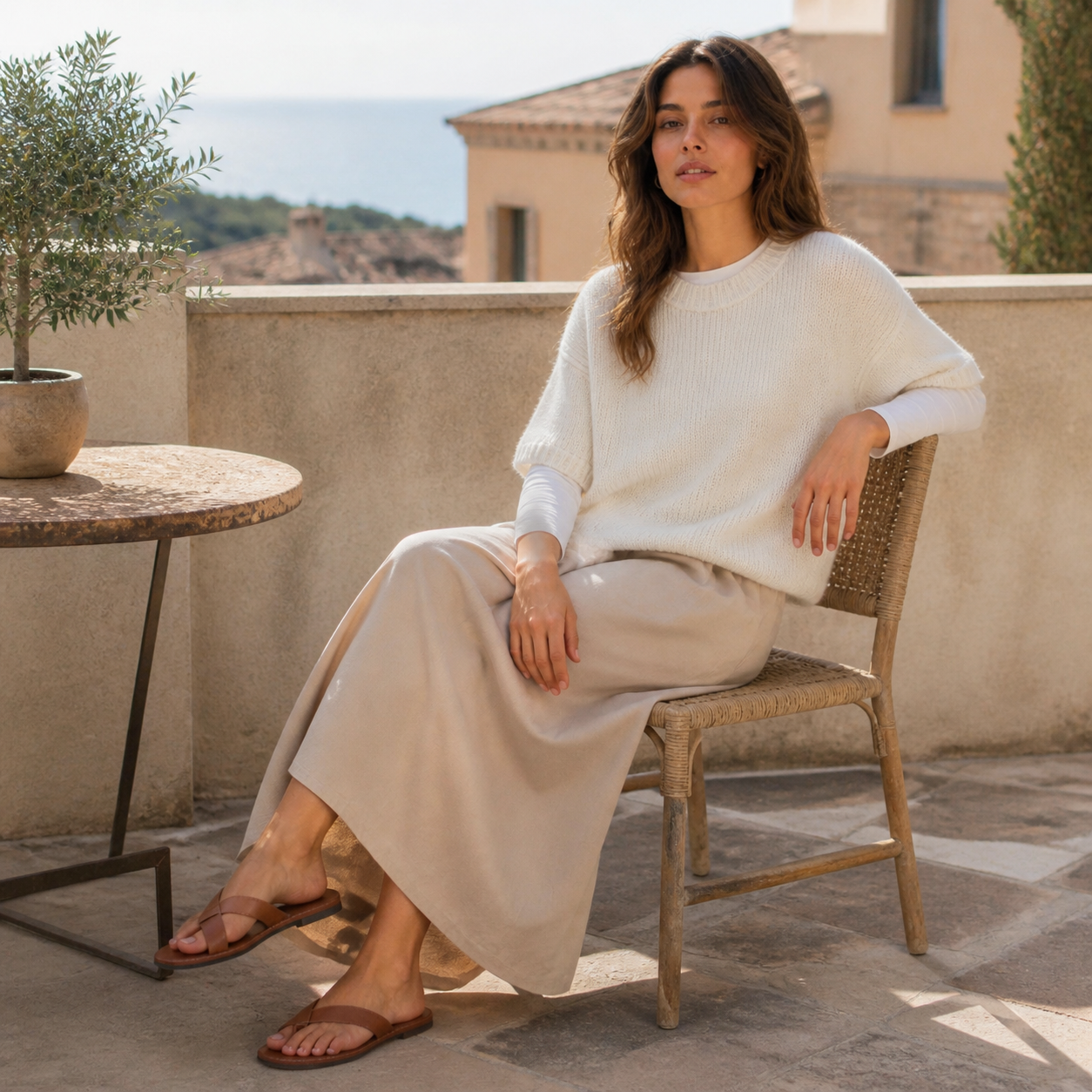 Pull écru en maille bébé alpaga – vue 5
