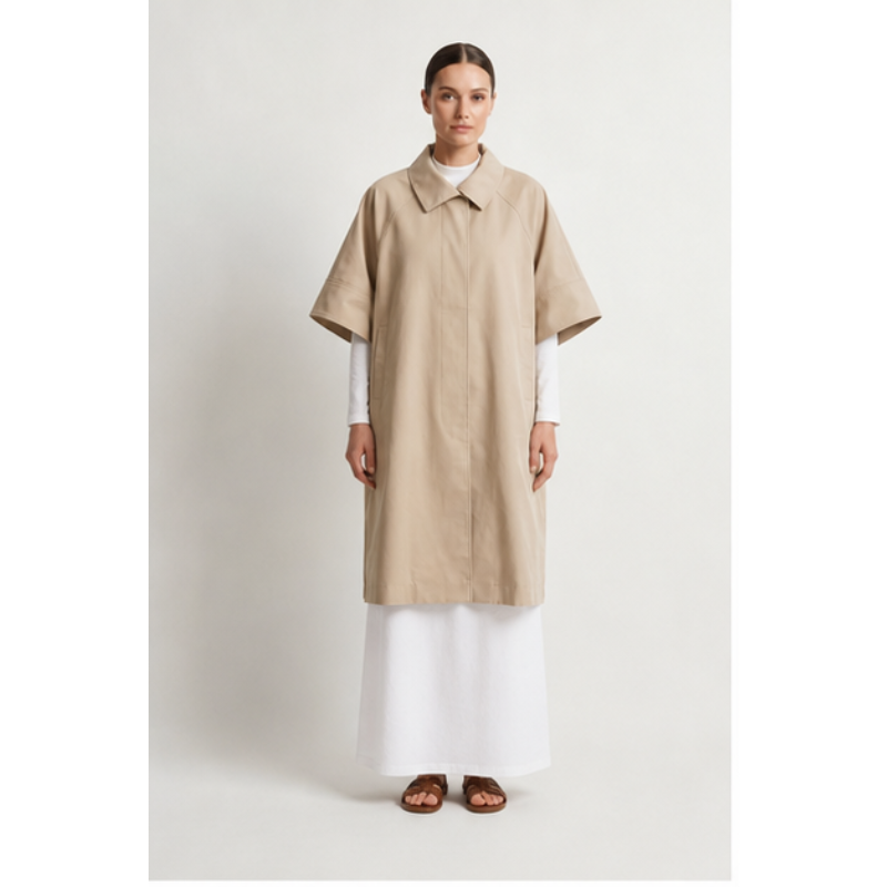 Trench-cape beige oversize Tsniout – vue 1