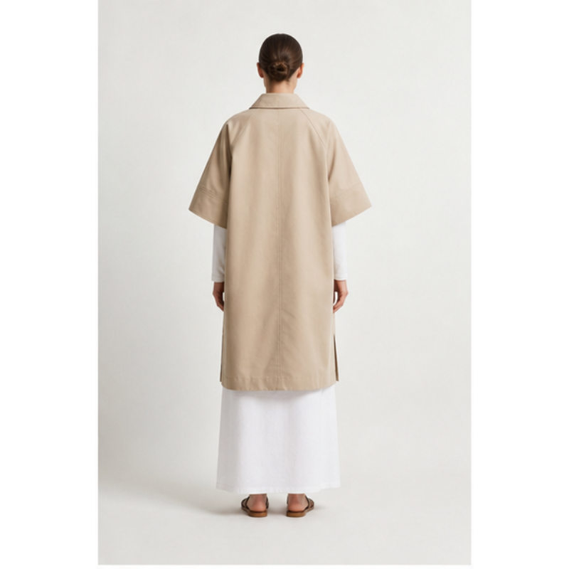 Trench-cape beige oversize Tsniout – vue 2