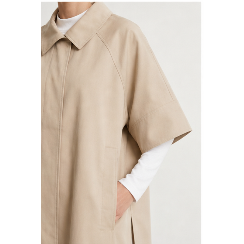 Trench-cape beige oversize Tsniout – vue 4