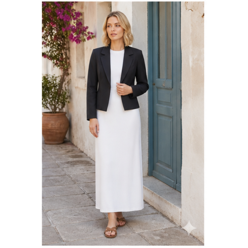 Blazer court noir Tsniout – 03 profil marche