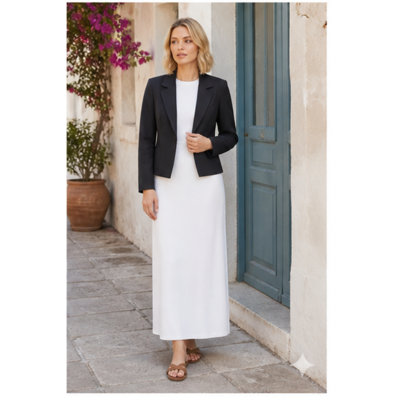 Blazer court noir Tsniout – 06 lifestyle debout