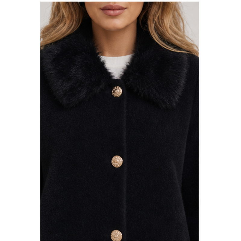 Manteau long fausse fourrure Tsniout – 04 zoom produit