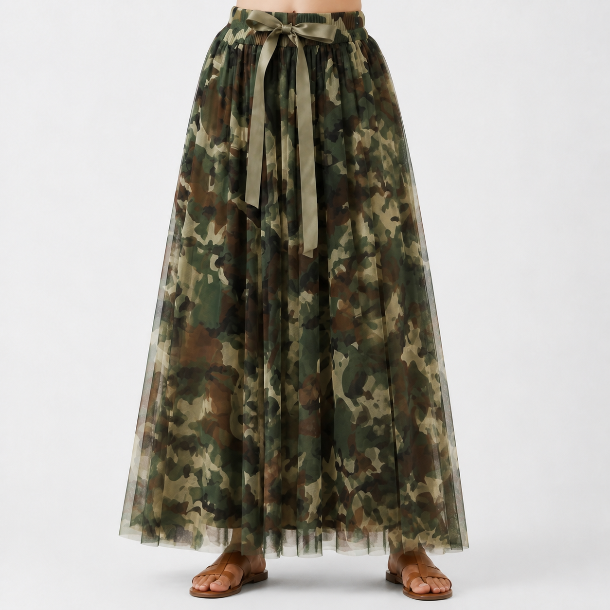 Jupe longue tulle camouflage militaire Tsniout – 04 zoom produit