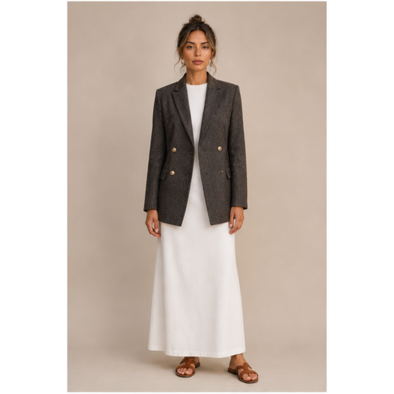 Blazer gris structuré Tsniout – 01 face studio