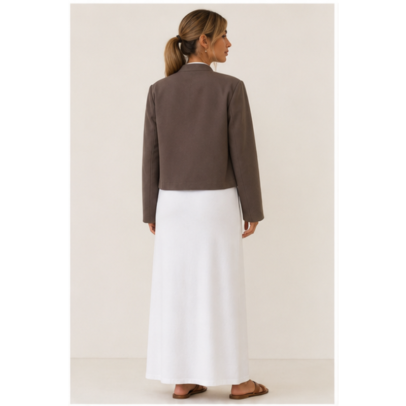 Veste officier brun foncé à galons dorés Tsniout – 02 dos studio