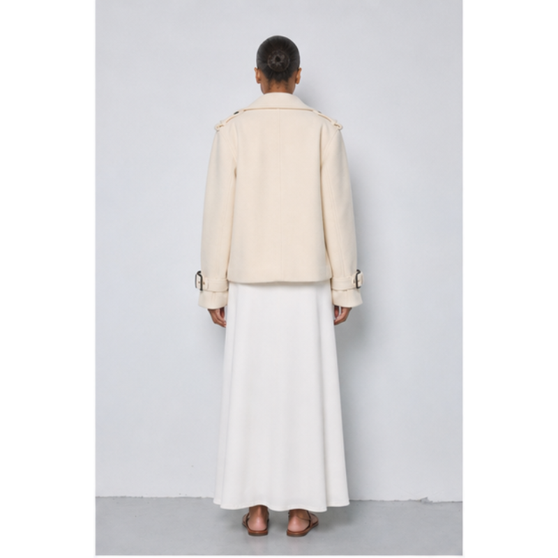 Veste courte ivoire double boutonnage Tsniout – 02 dos studio