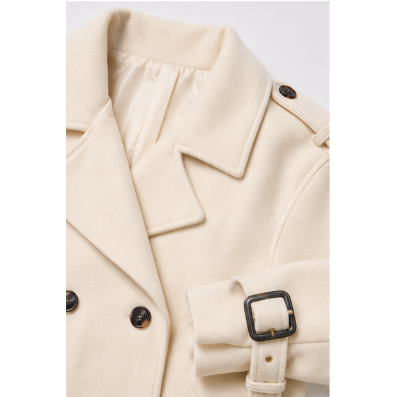 Veste courte ivoire double boutonnage Tsniout – 04 zoom produit