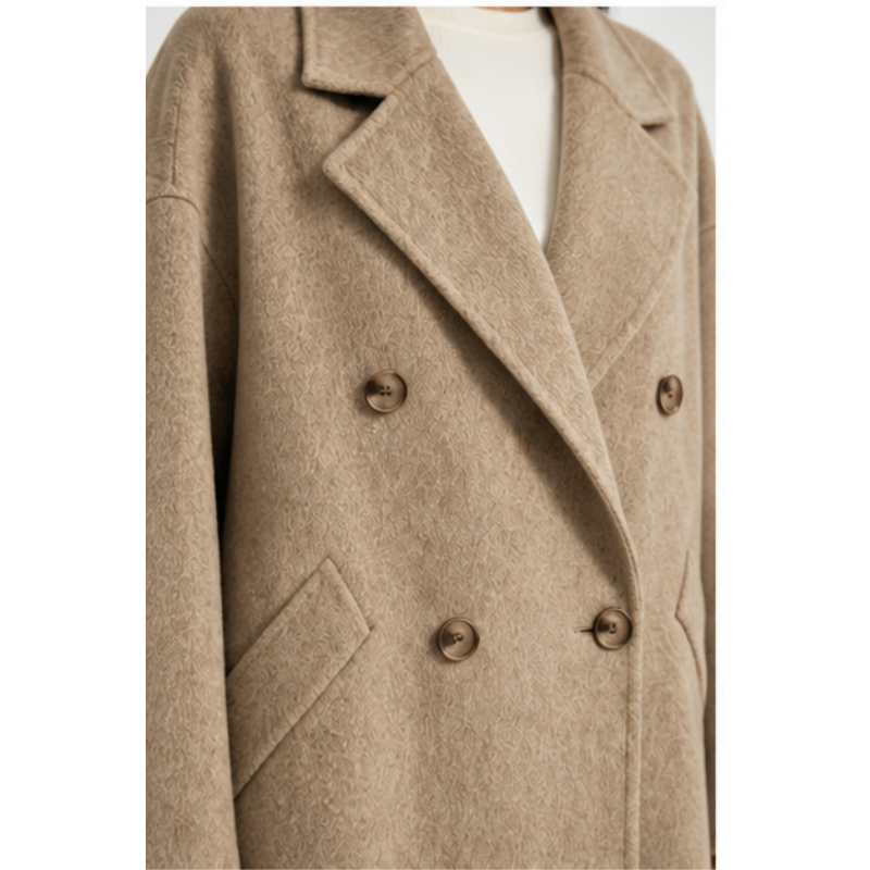 Manteau long taupe oversize Tsniout – 04 zoom produit