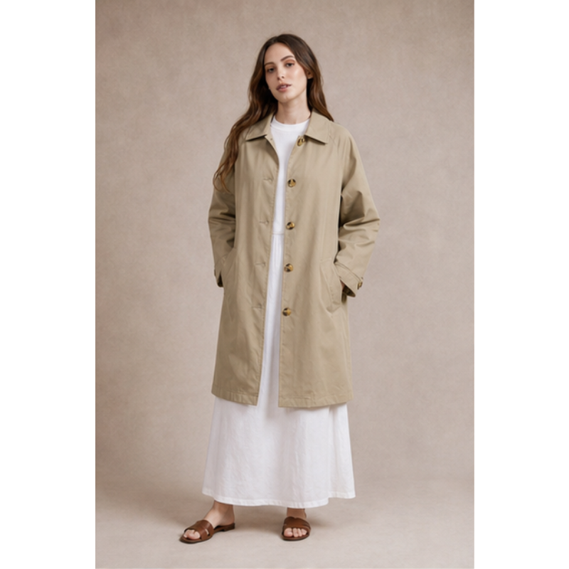 Trench mi-long beige Tsniout – vue 1