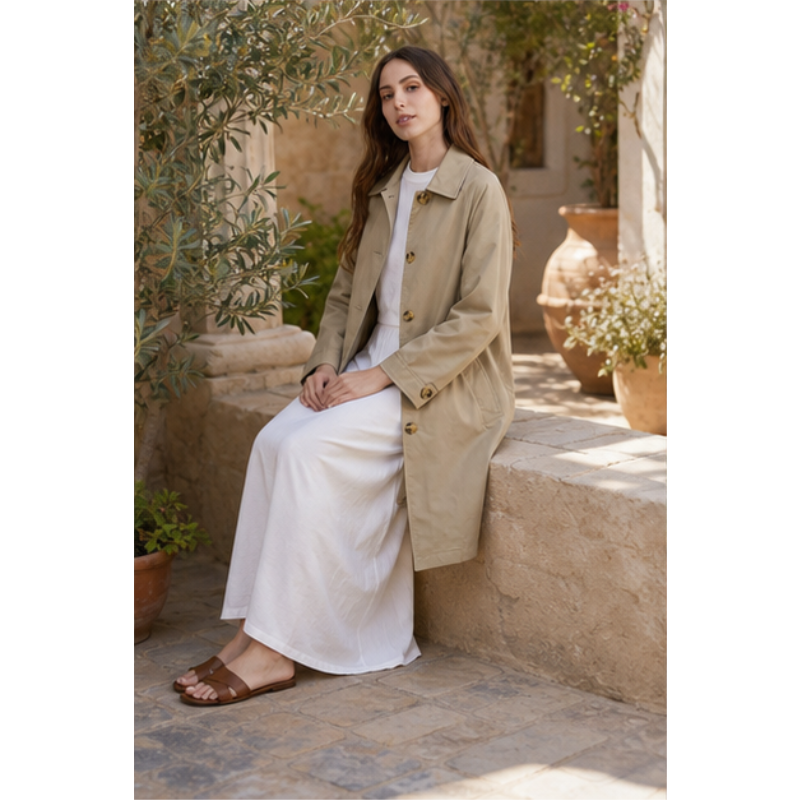 Trench mi-long beige Tsniout – vue 5