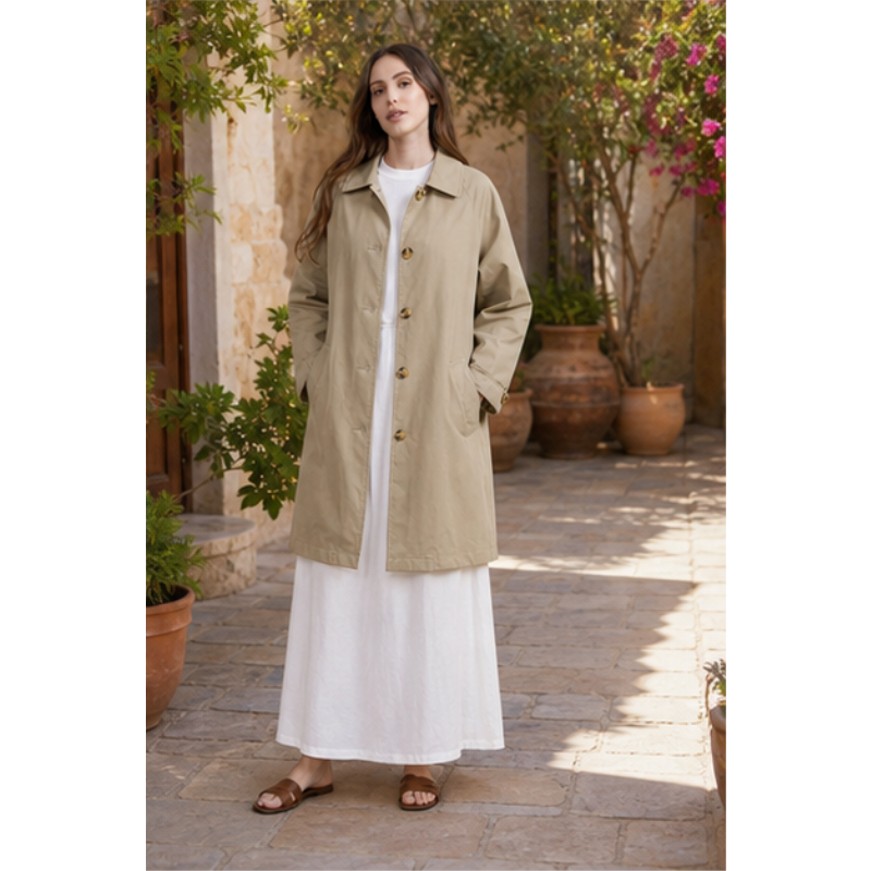 Trench mi-long beige Tsniout – vue 6