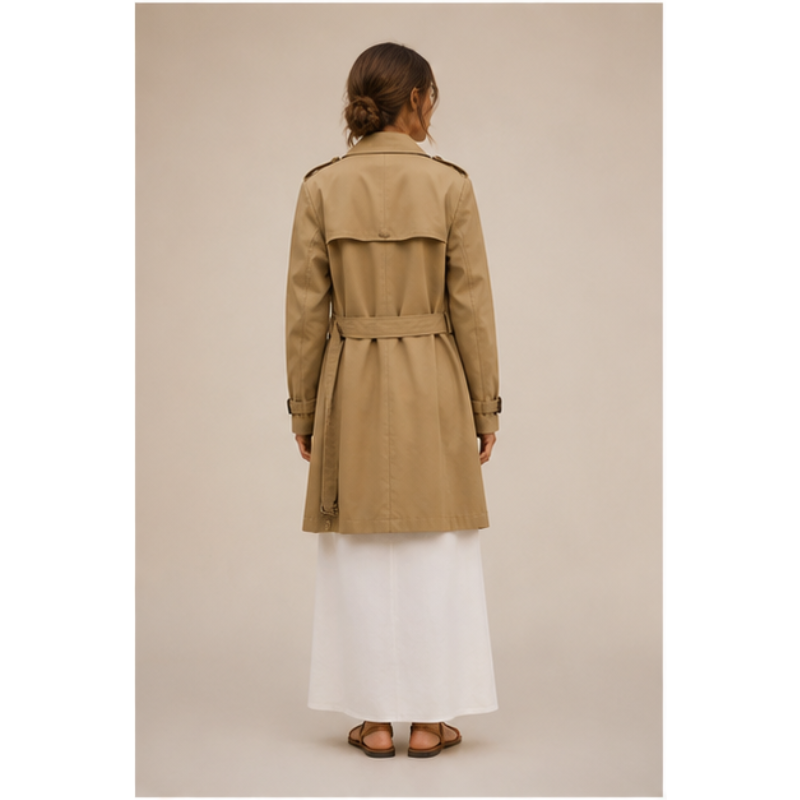 Trench fluide beige HY8810 Tsniout – 02 dos studio