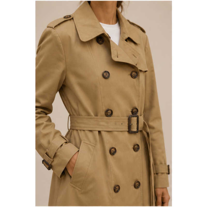Trench fluide beige HY8810 Tsniout – 04 zoom produit