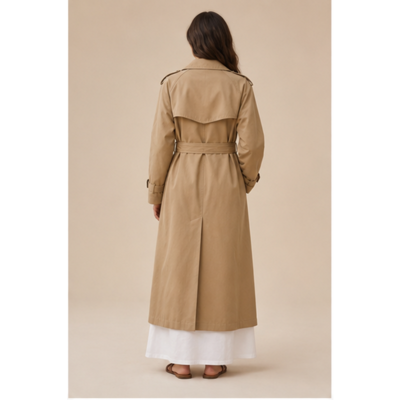 Trench long beige ceinturé Tsniout – vue 2