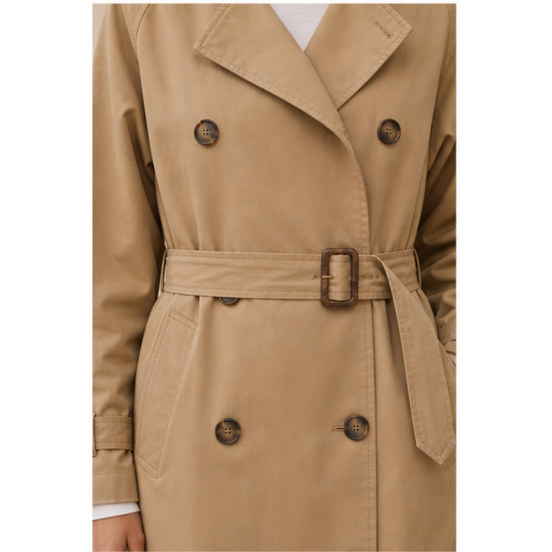 Trench long beige ceinturé Tsniout – vue 4