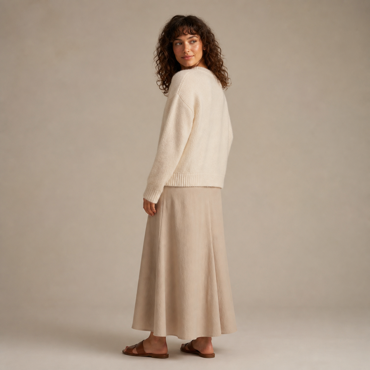 Pull écru en maille douce – vue 2
