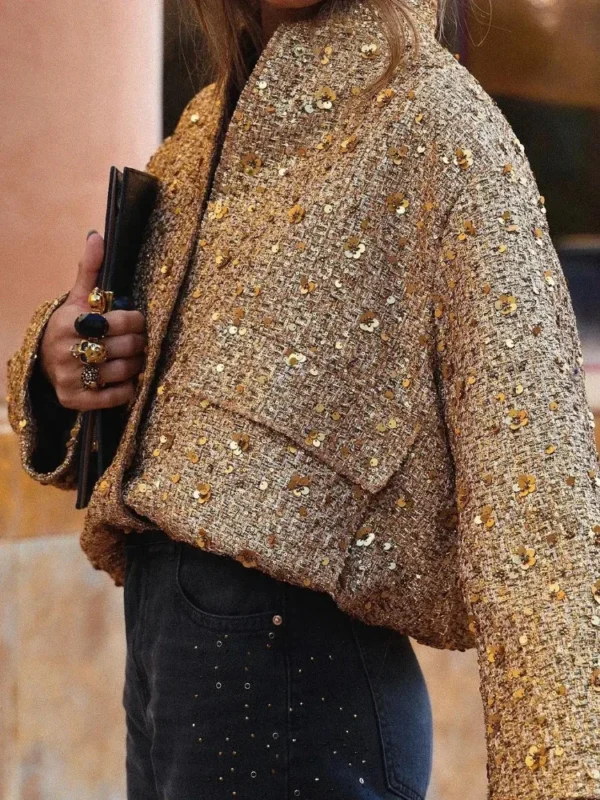 Blouson Bombardier à Paillettes Tsniout – Image 4