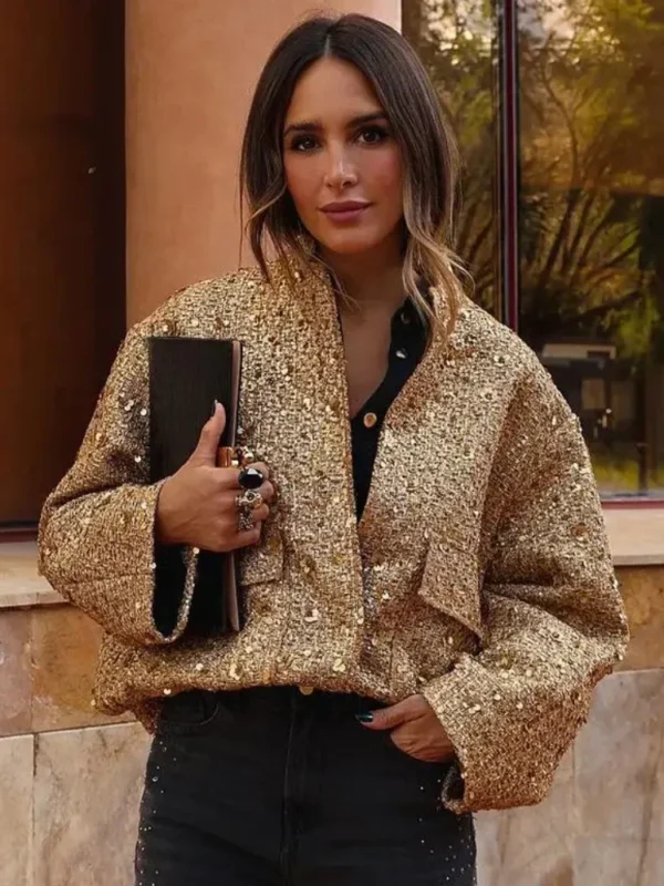 Blouson Bombardier à Paillettes Tsniout