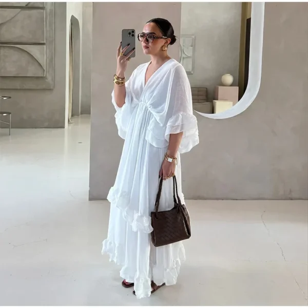 Robe longue à ourlet à volants Tsniout