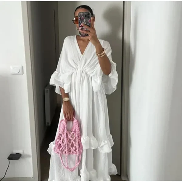 Robe longue à ourlet à volants Tsniout – Image 4