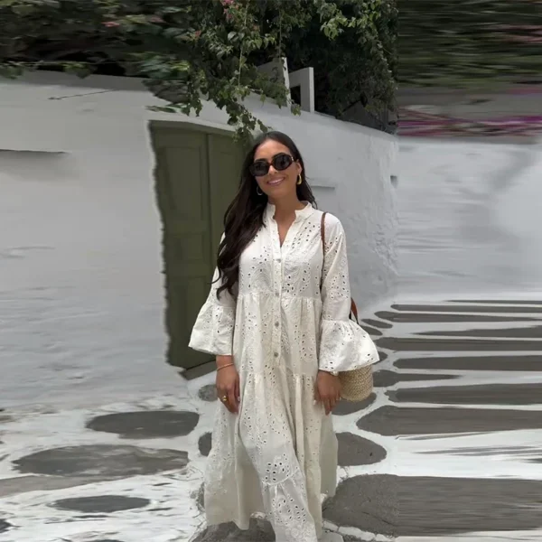 Robe longue brodée élégante Tsniout – Image 5