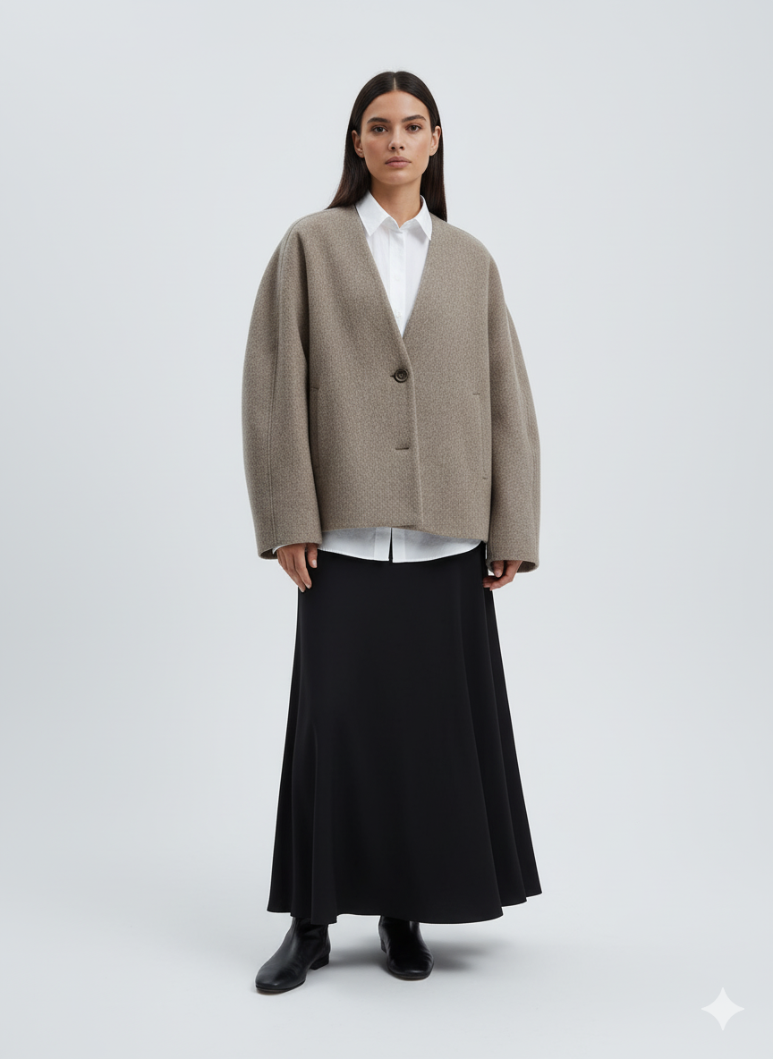 Manteau en laine monochrome